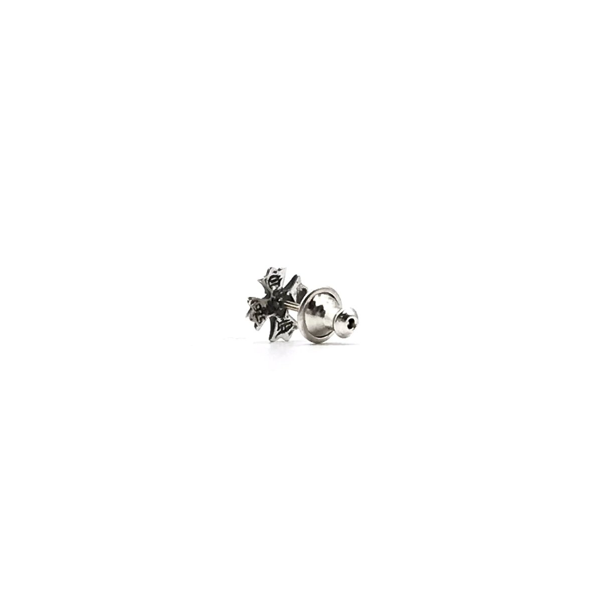 Chrome Hearts 925 Silver Diamond Cross Earring Stud -SRM