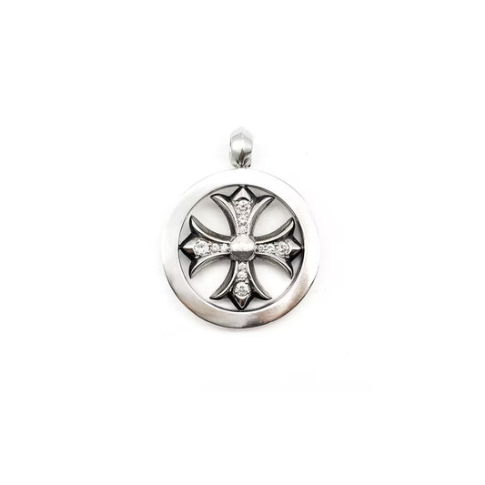 Chrome Hearts 925 Silver Diamond Ring Cross Necklace Pendant - SHENGLI ROAD MARKET