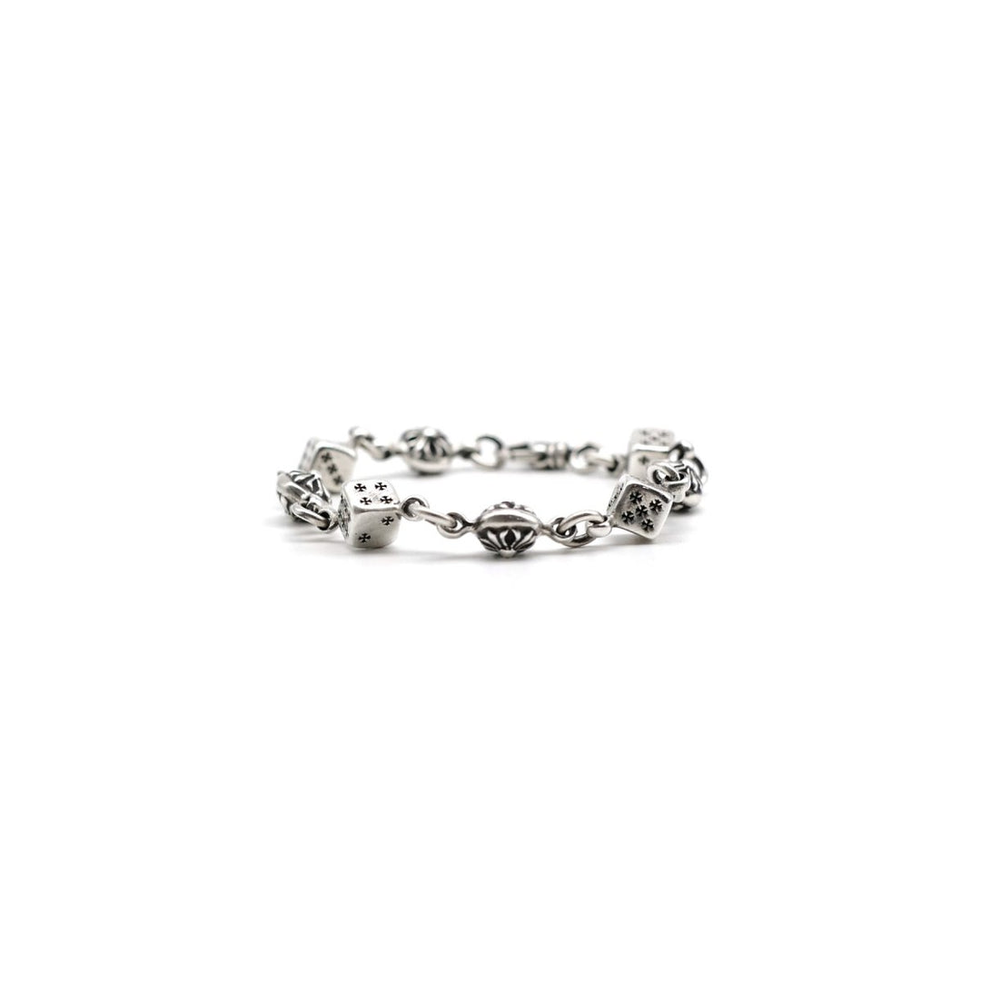 Chrome Hearts 925 Silver Dice Cross Ball Lobster Clasp Bracelet - SHENGLI ROAD MARKET