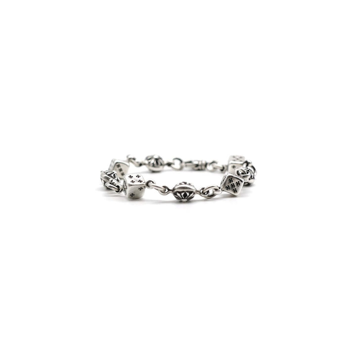 Chrome Hearts 925 Silver Dice Cross Ball Lobster Clasp Bracelet - SHENGLI ROAD MARKET