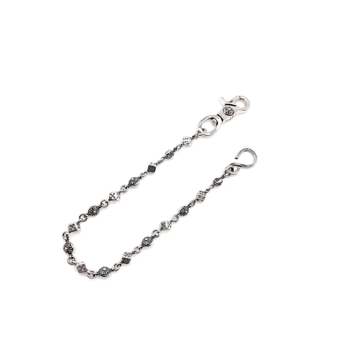 Chrome Hearts 925 Silver Dice Cross Ball Lobster Clasp