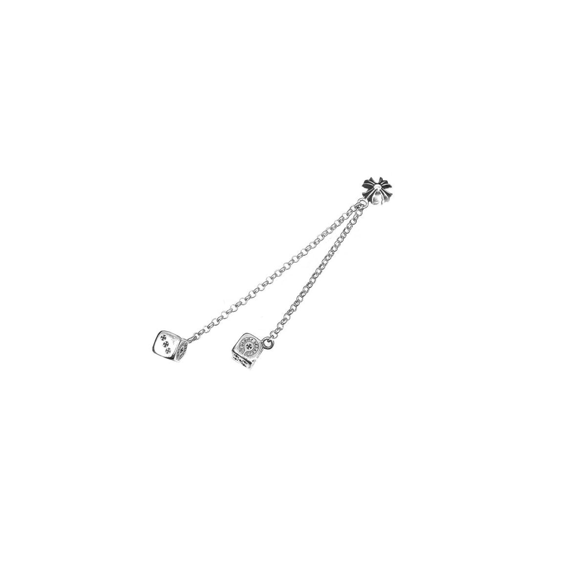 Chrome Hearts 925 Silver Dice Drop Earring - SHENGLI ROAD MARKET