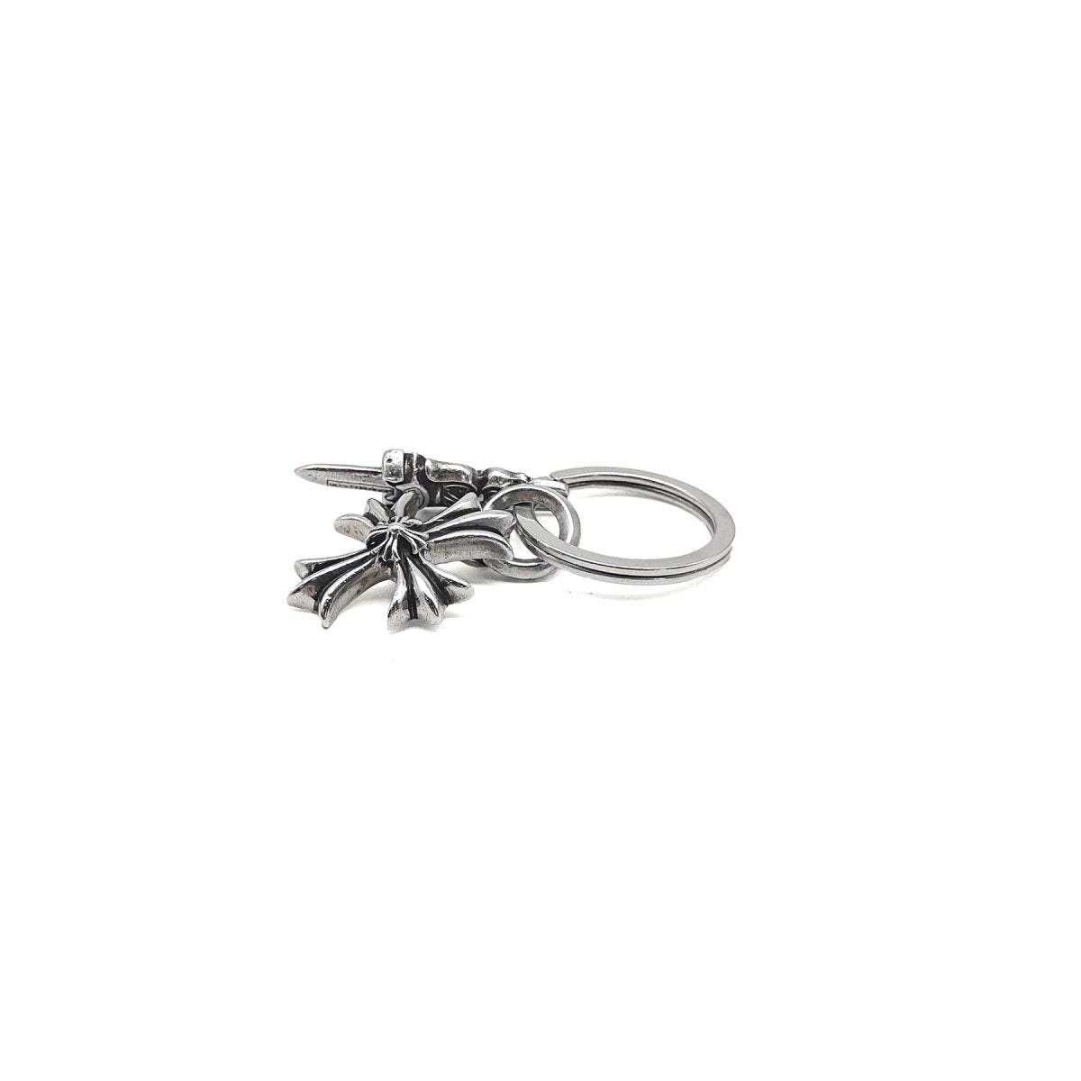 Chrome Hearts Double Layer Cross Sword Keychain - 925 Silver
