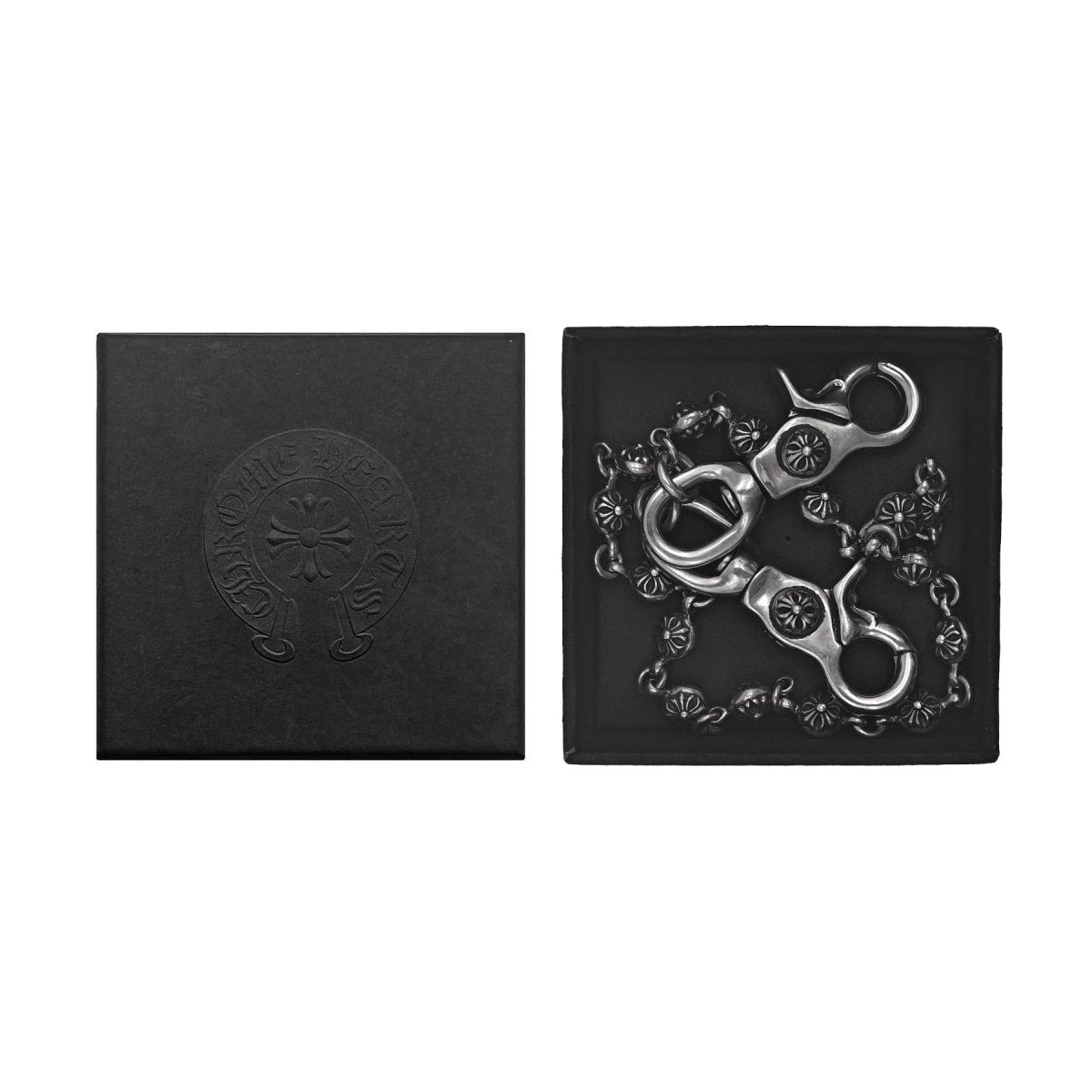 Chrome Hearts 925 Silver Double Lobster Clasp Cross Chain
