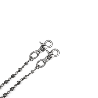 Chrome Hearts 925 Silver Double Lobster Clasp Round Cross Chain - SHENGLI ROAD MARKET