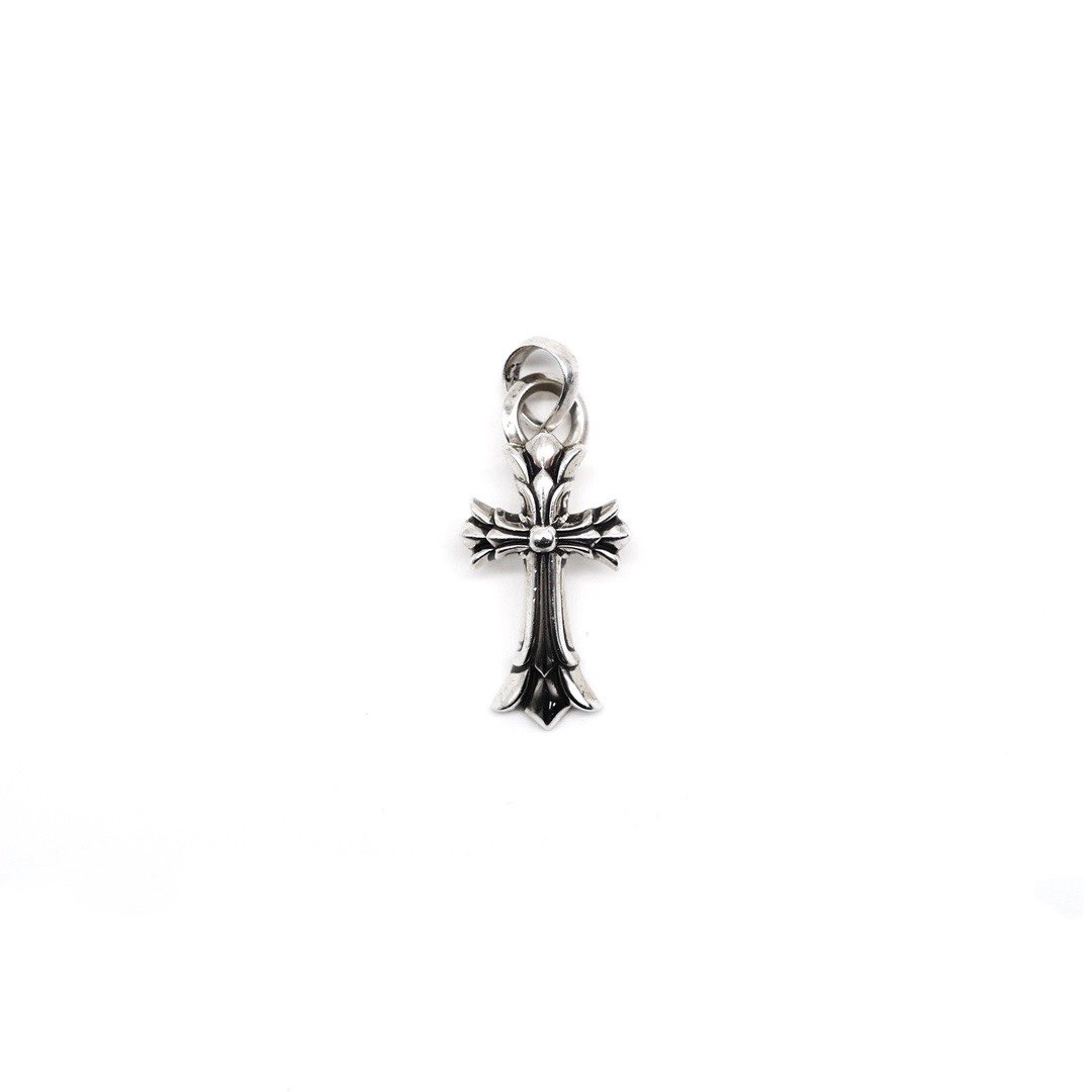 Chrome Hearts 925 Silver Drop Ring Double - Layer Cross Pendant - SHENGLI ROAD MARKET