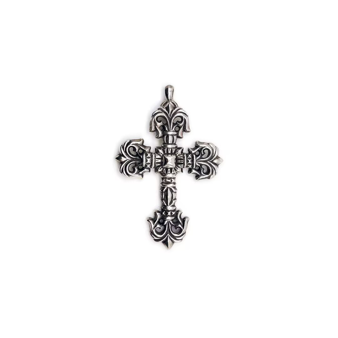 Chrome Hearts 925 Silver Filigree Cross Necklace Charm - SHENGLI ROAD MARKET