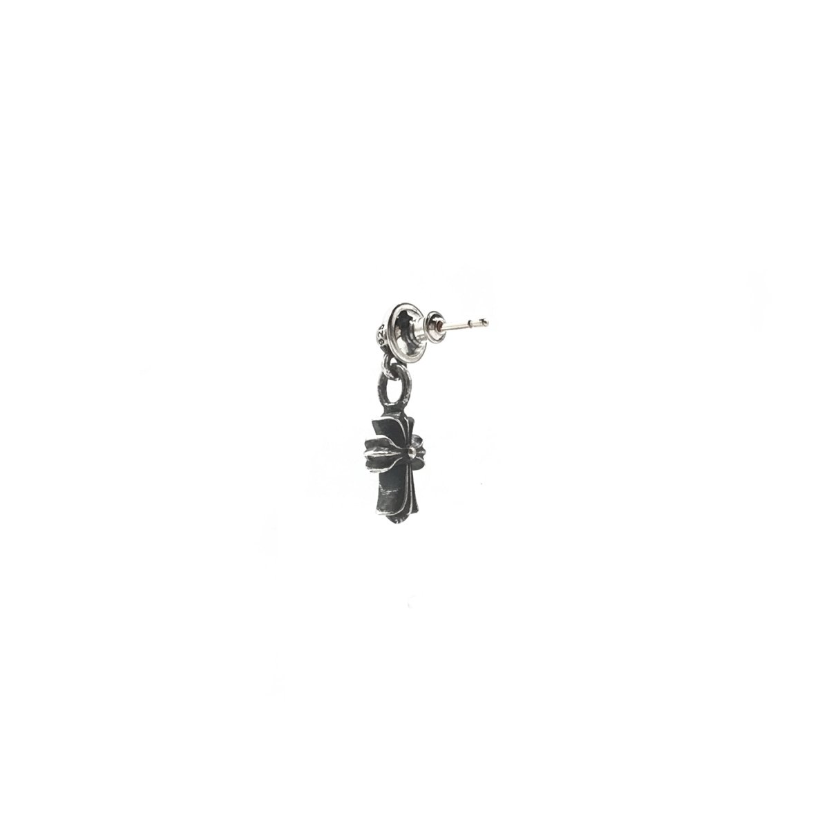 Chrome Hearts 925 Silver Mini Cross Earring Drop - SRM Chrome Hearts 925 Silver Mini Cross Earring Drop - SRM