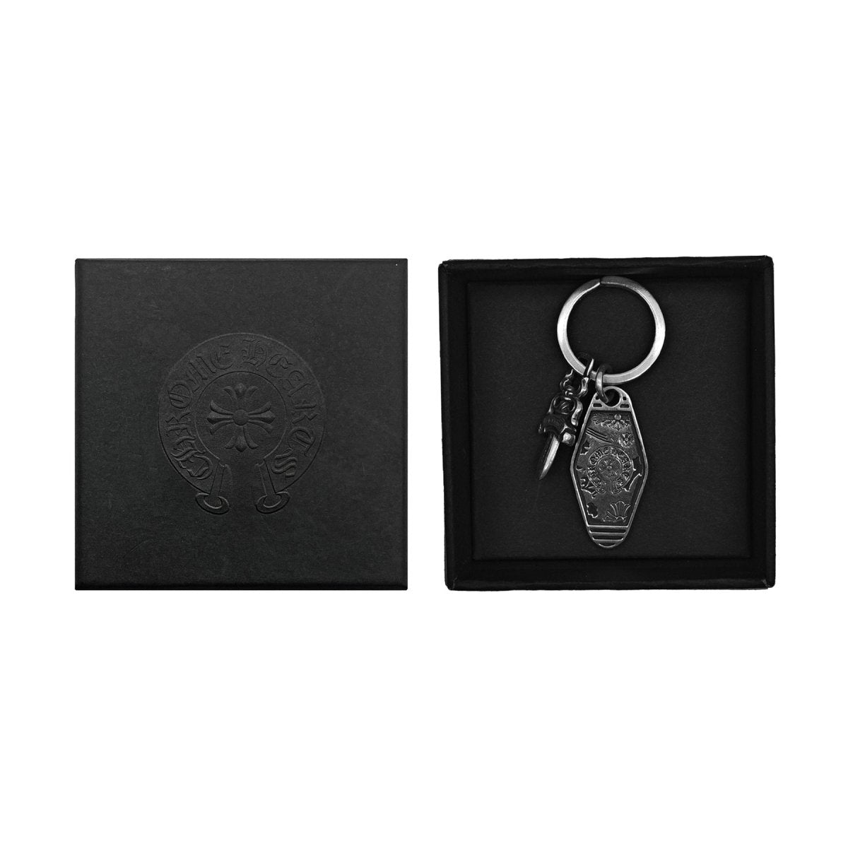 Chrome Hearts 925 Silver Multi-Element Square Tag Keychain