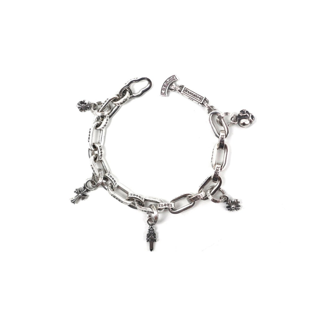 Chrome Hearts 925 Silver Multi Logo Paperchain Bracelet - SHENGLI ROAD MARKET