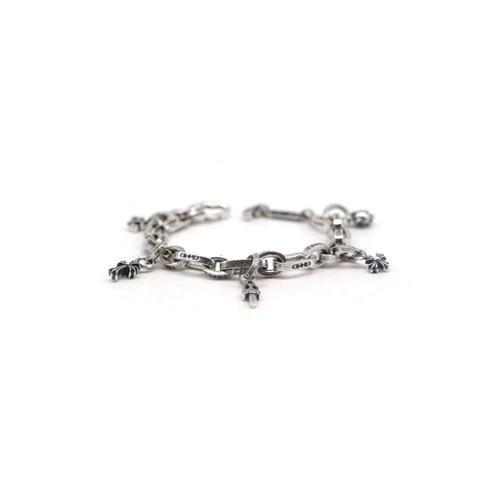 Chrome Hearts 925 Silver Multi Logo Paperchain Bracelet - SHENGLI ROAD MARKET