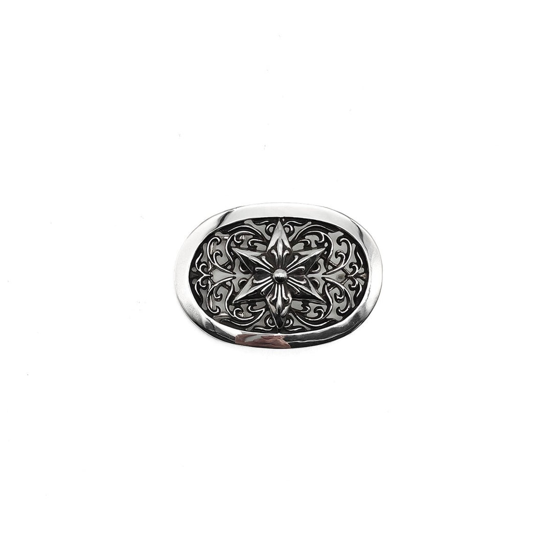 Chrome Hearts 925 Silver Oval Star Belt Buckle - SHENGLI ROAD MARKET