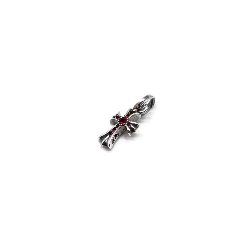 Chrome Hearts 925 Silver Ruby Babyfat Cross Pendant - SHENGLI ROAD MARKET