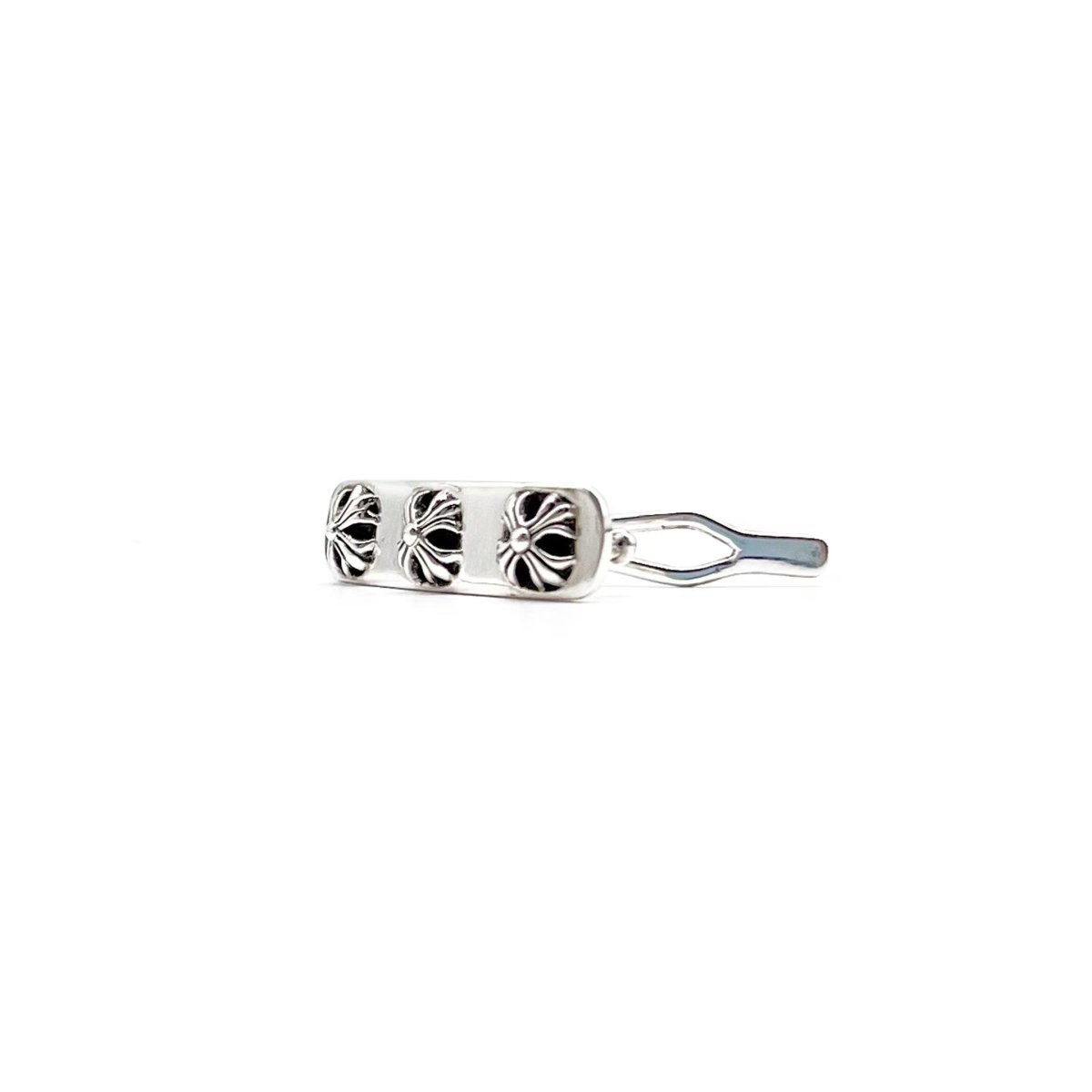 Chrome Hearts 925 Silver Triple Cross Hair Clip - SRM