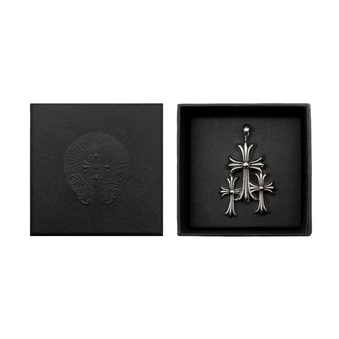 Chrome Hearts 925 Silver Triple Cross Pendant - SHENGLI ROAD MARKET