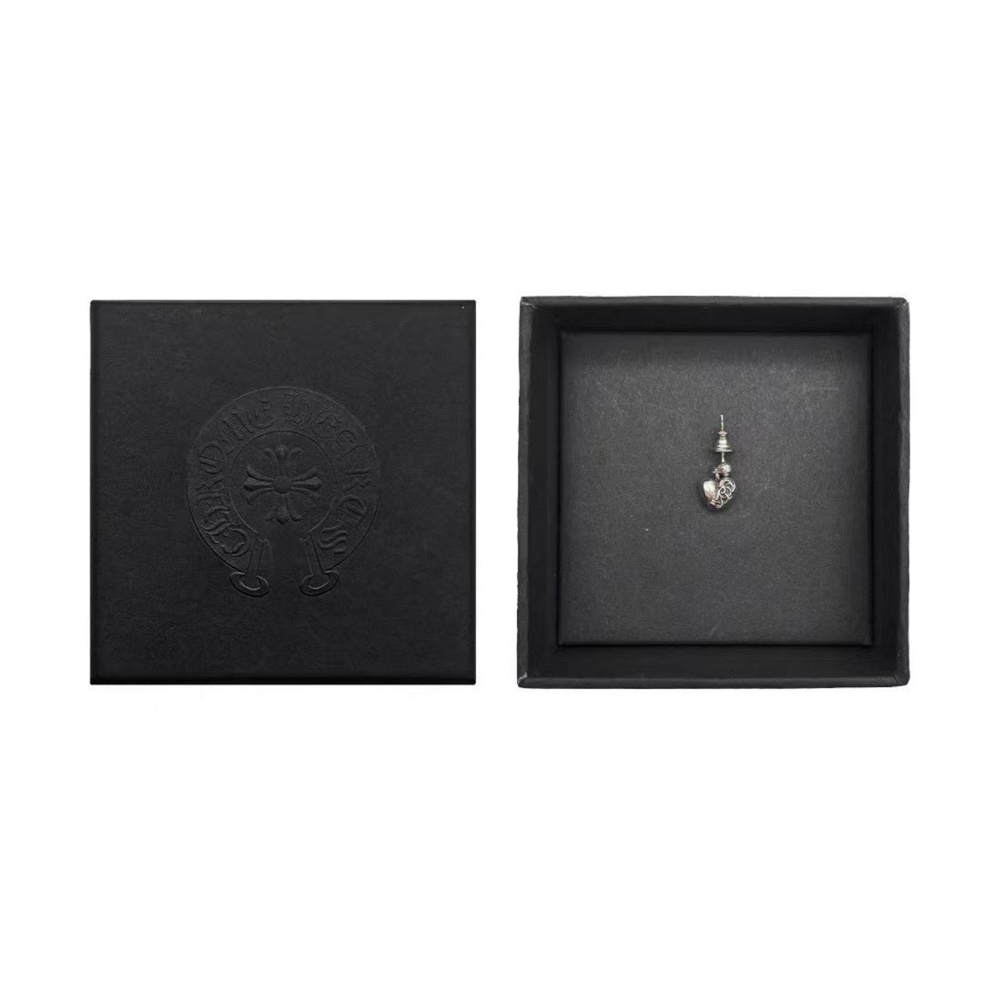 CHROME HEARTS (クロムハーツ) シルバー925 バインハート ドロップピアス