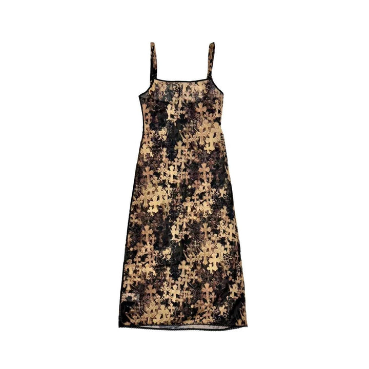 Chrome Hearts All Over Cross Mesh Lace Slip Dress - SHENGLI ROAD MARKET