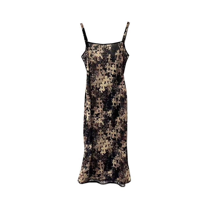 Chrome Hearts All Over Cross Mesh Lace Slip Dress - SHENGLI ROAD MARKET