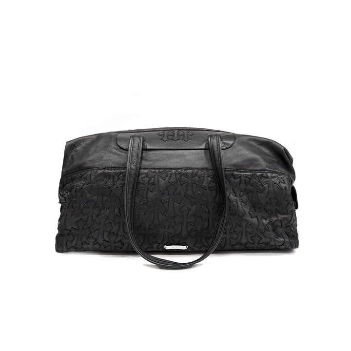 Chrome Hearts All Over Cross Patch Black Leather Duffle Bag - SHENGLI ROAD MARKET