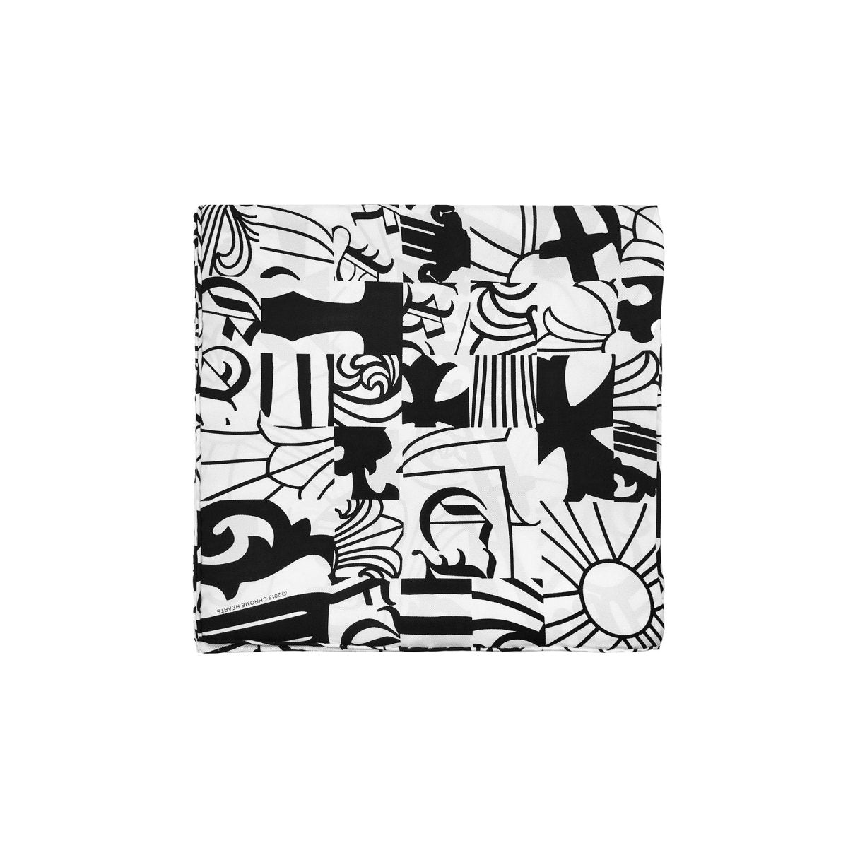 Chrome Hearts Allover Print Large Bicolor Silk Scarf - SRM