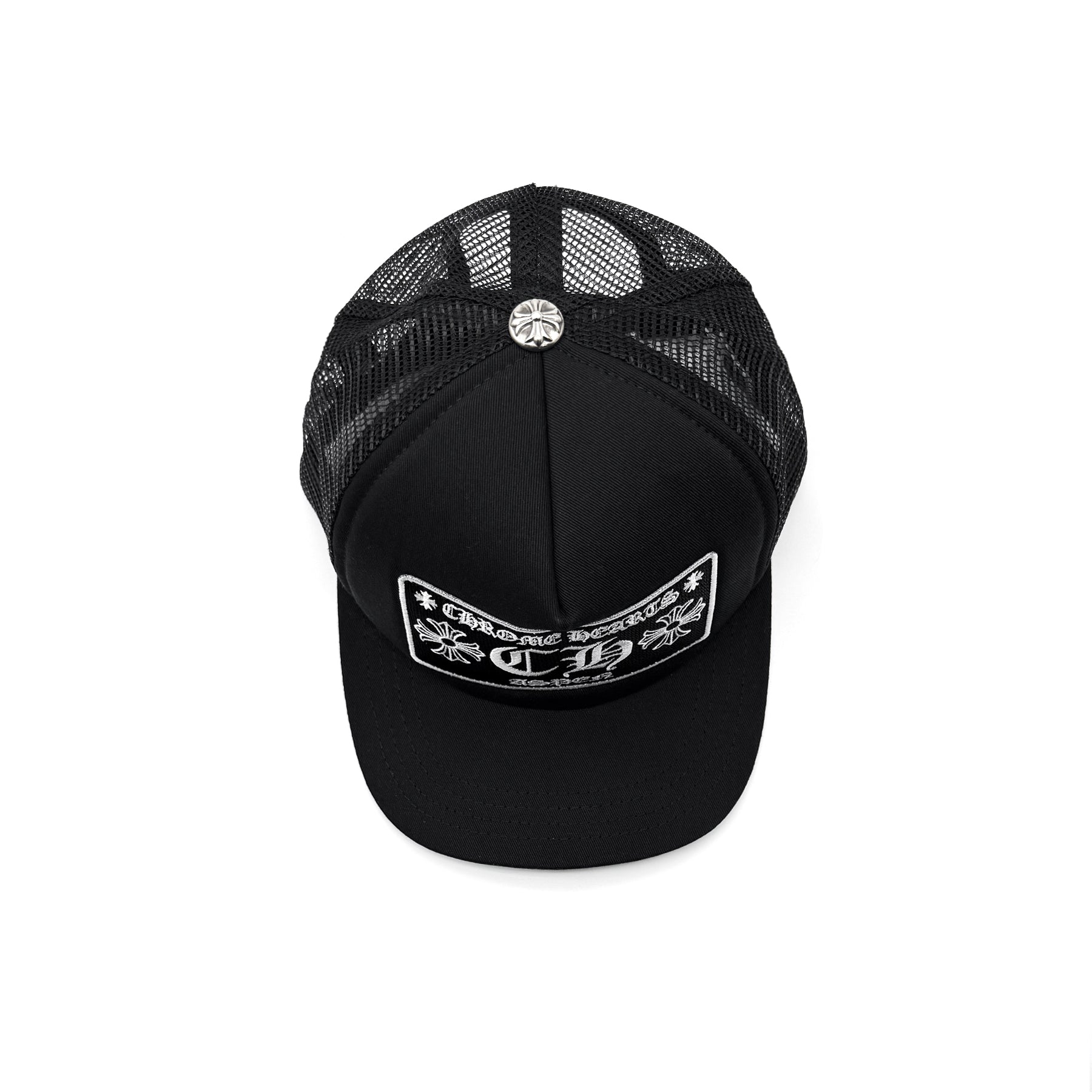 Chrome Hearts Black Aspen CH Patch Embroidered Trucker Cap - SRM