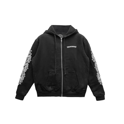 Chrome Hearts Aspen Exclusive Floral Sleeve Zip Up Hoodie - SHENGLI ROAD MARKET