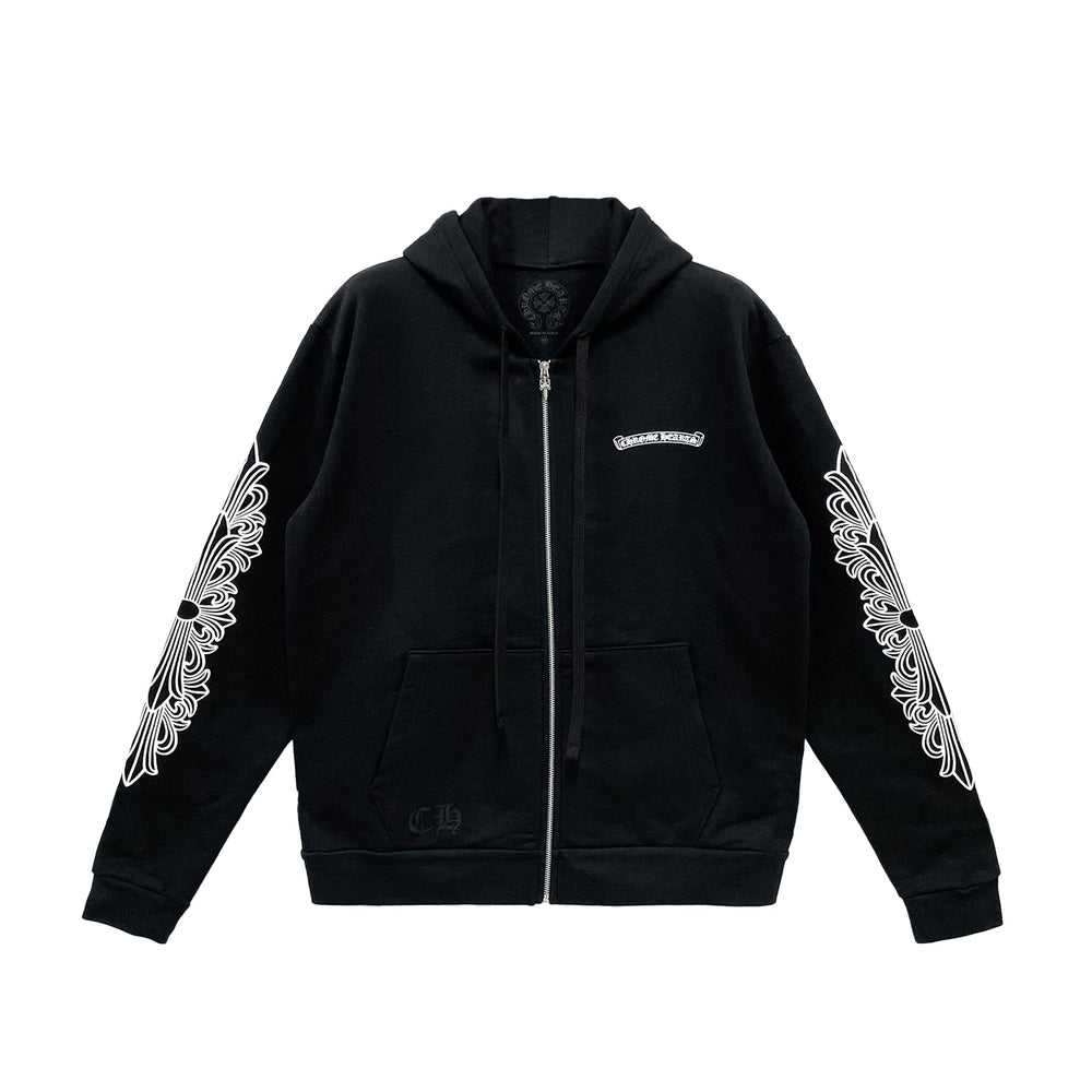 Chrome Hearts Aspen Exclusive Floral Sleeve Zip Up Hoodie - SHENGLI ROAD MARKET