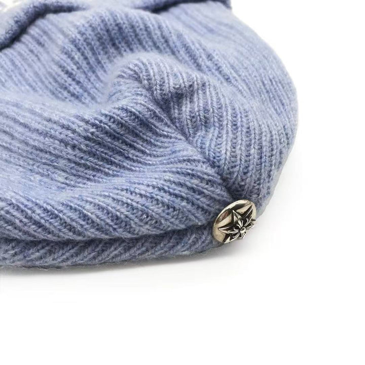 Chrome Hearts Baby Blue Cashmere Cross Logo Beanie - SHENGLI ROAD MARKET