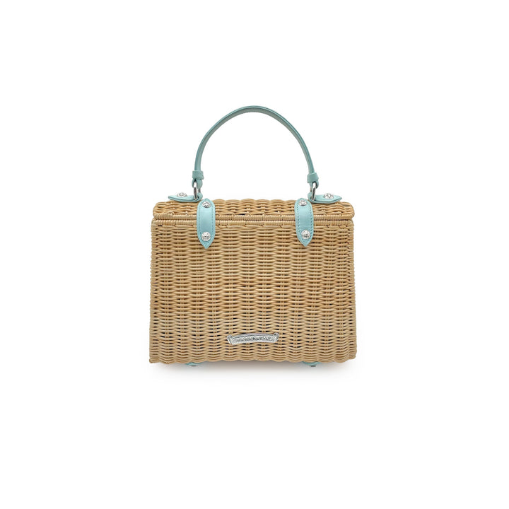 Chrome Hearts Baby Blue Silver Cross Woven Dolly Wicker Bag - SHENGLI ROAD MARKET