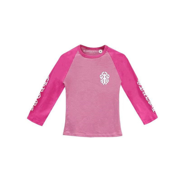 Chrome Hearts Baby Pink Dagger Script Logo Mid Sleeve T-shirt - SHENGLI ROAD MARKET