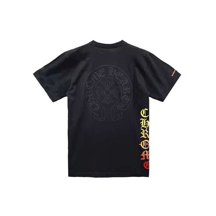 Chrome Hearts Back Horseshoe Gradient Script Logo Short Sleeve Tee - SHENGLI ROAD MARKET