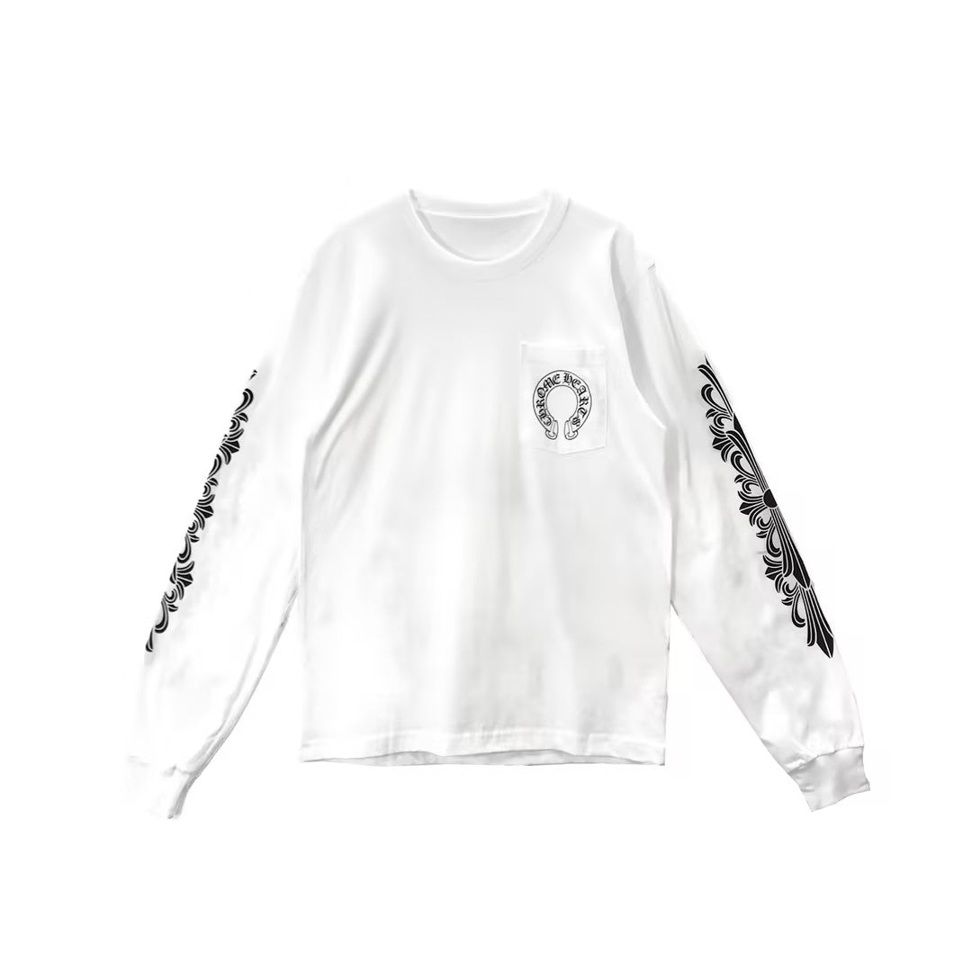 Chrome Hearts Back Horseshoe Logo Long Sleeve T-shirt - SHENGLI ROAD MARKET