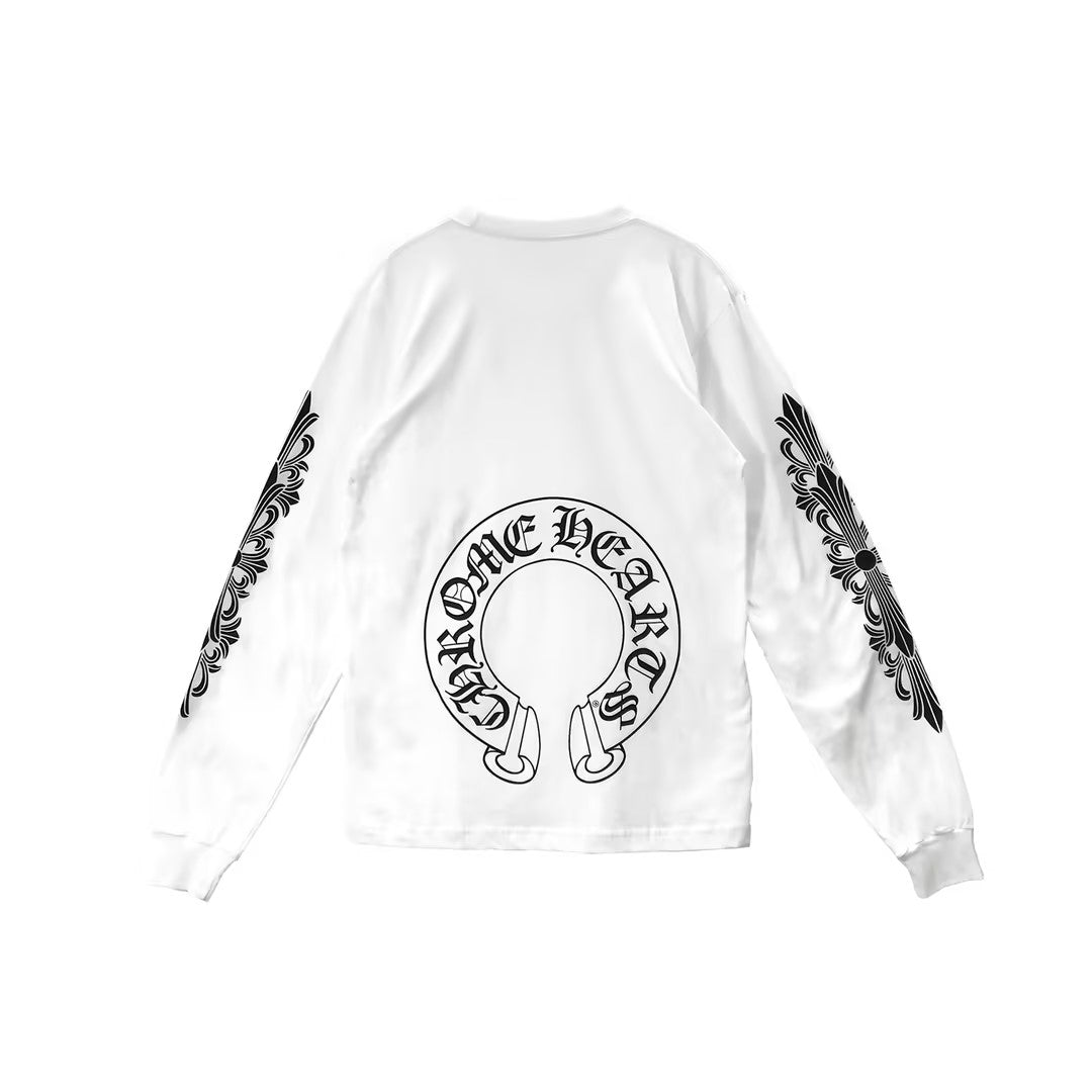 Chrome Hearts Back Horseshoe Logo Long Sleeve T-shirt - SHENGLI ROAD MARKET