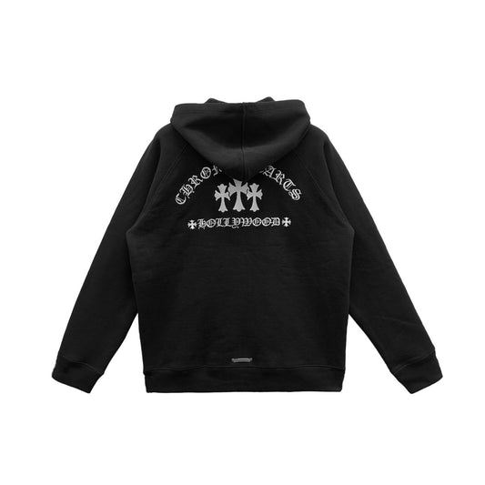 Chrome Hearts Back Triple Cross Script Sleeve Zip Up Hoodie - SHENGLI ROAD MARKET