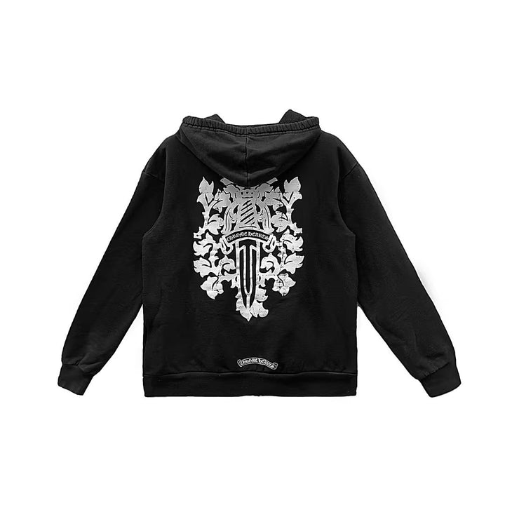 Chrome Hearts Back Vine Dagger Logo Zip Up Hoodie - SHENGLI ROAD MARKET