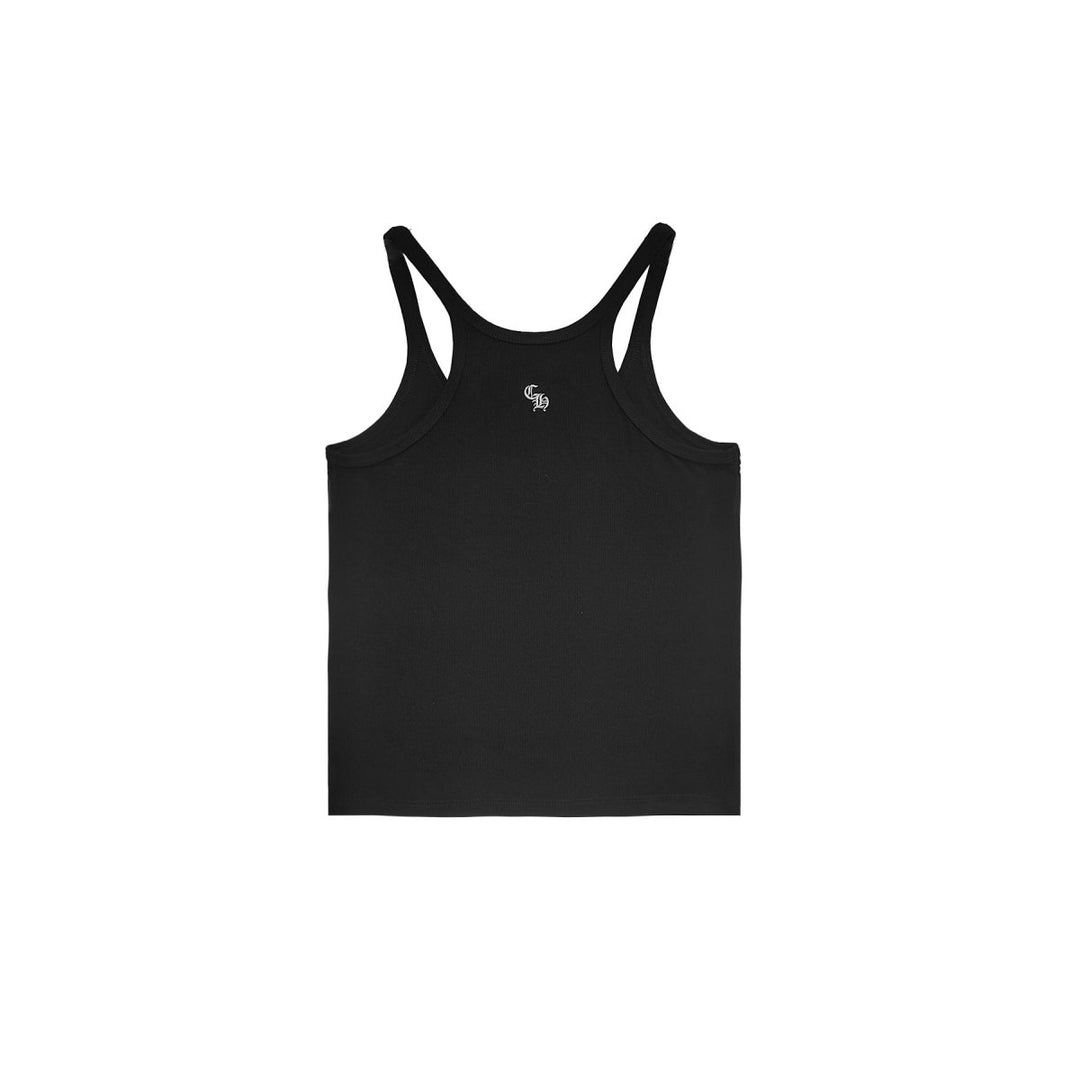 Chrome Hearts Bad Seed CH Embroidered Black Mini Rib Tank Top - SHENGLI ROAD MARKET