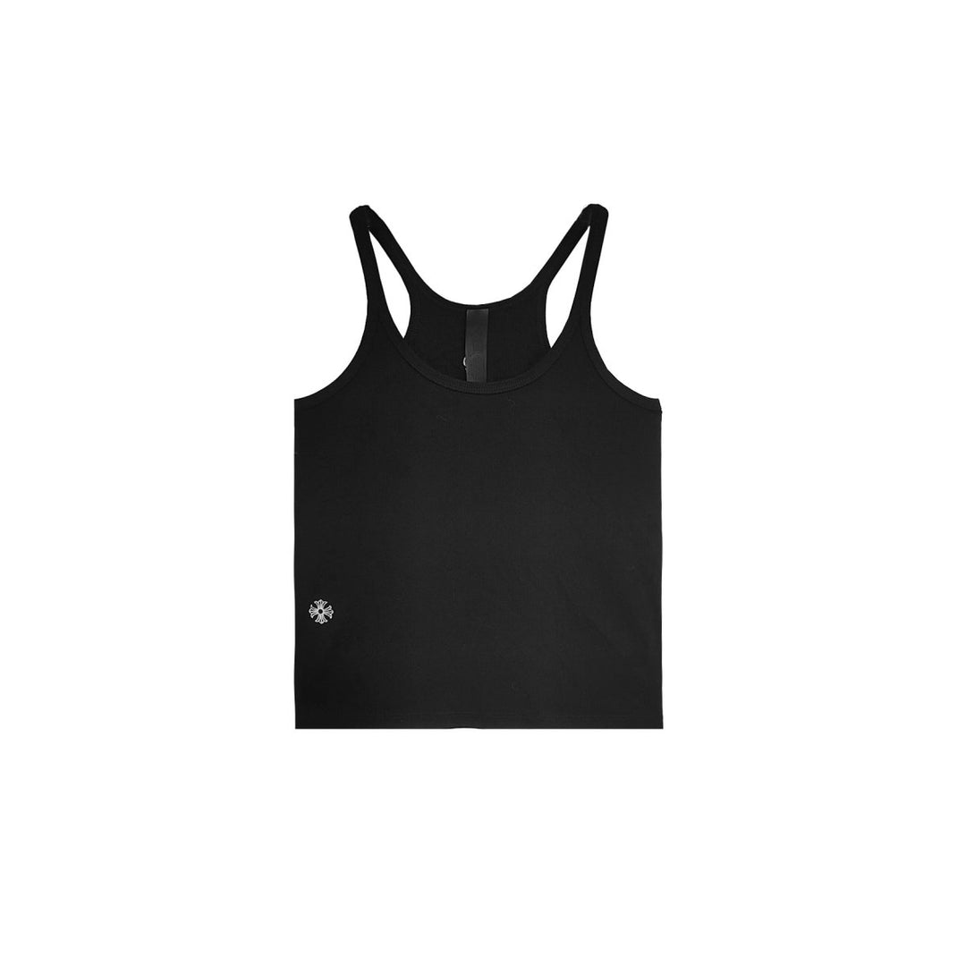 Chrome Hearts Bad Seed CH Embroidered Black Mini Rib Tank Top - SHENGLI ROAD MARKET