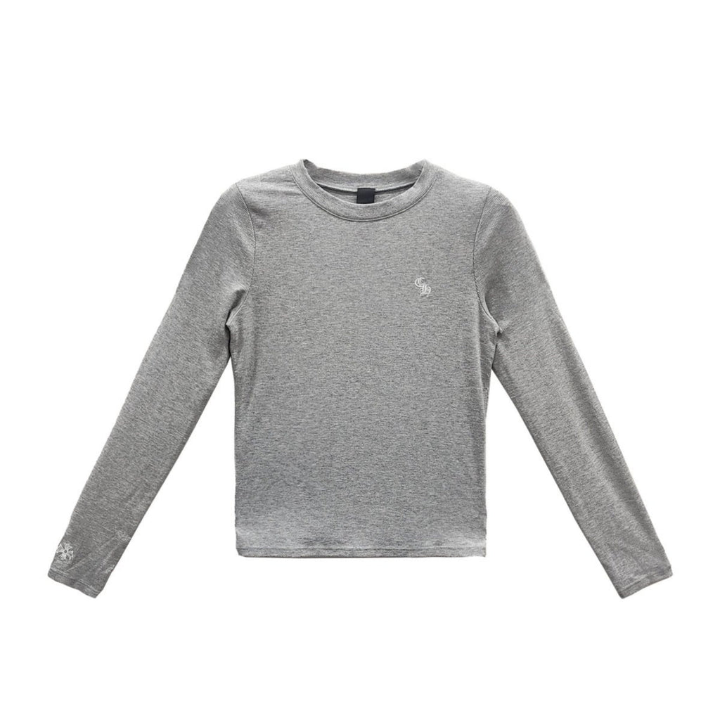 Chrome Hearts Bad Seed Embroidered Grey Long Sleeve Tee - SRM