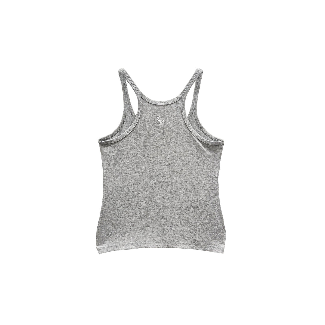 Chrome Hearts Bad Seed CH Embroidered Grey Mini Rib Tank Top - SHENGLI ROAD MARKET