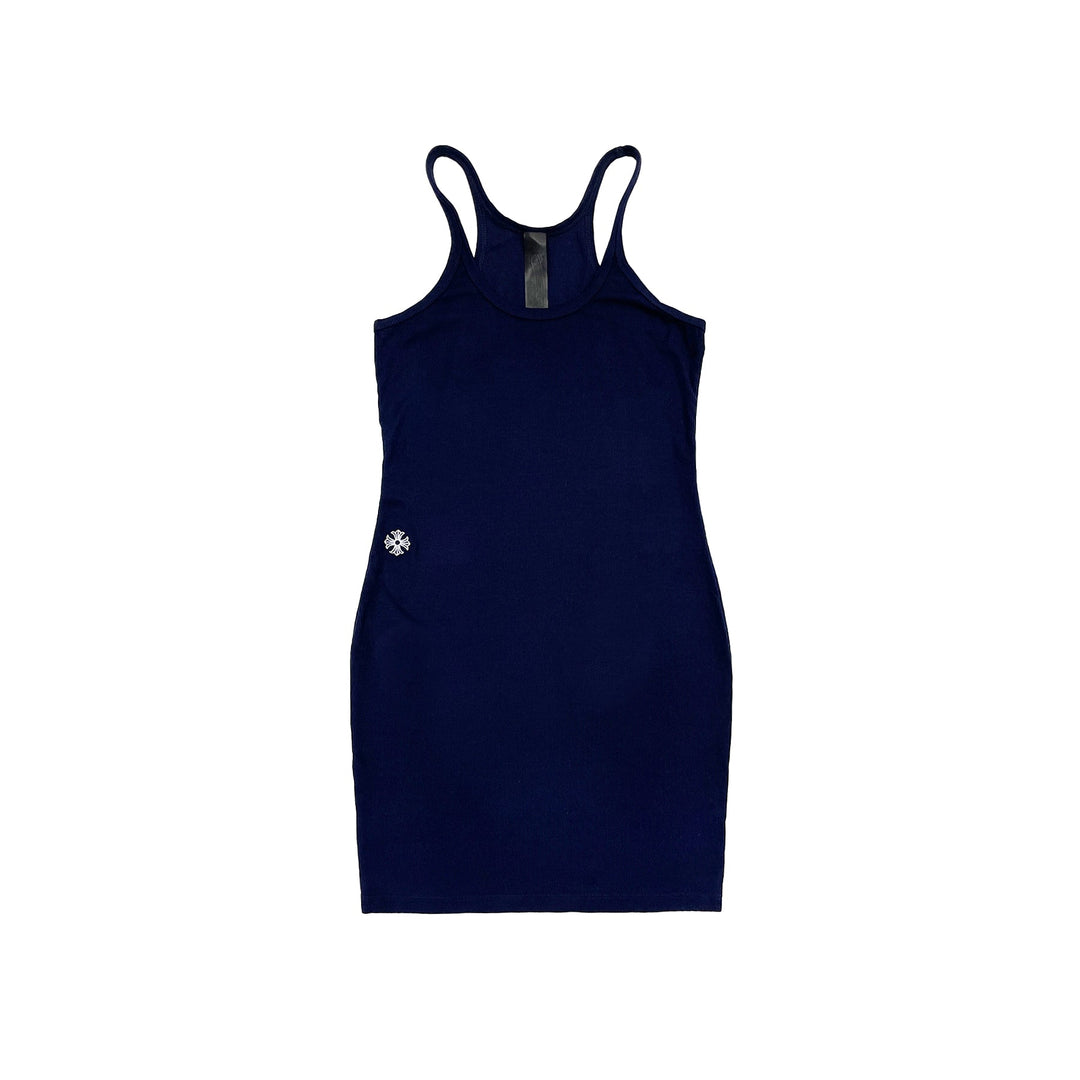 Chrome Hearts Bad Seed CH Embroidered Navy Rib Tank Top - SHENGLI ROAD MARKET