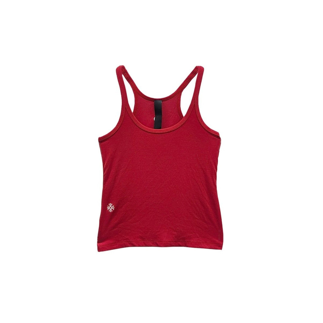 Chrome Hearts Bad Seed CH Embroidered Red Mini Rib Tank Top - SHENGLI ROAD MARKET