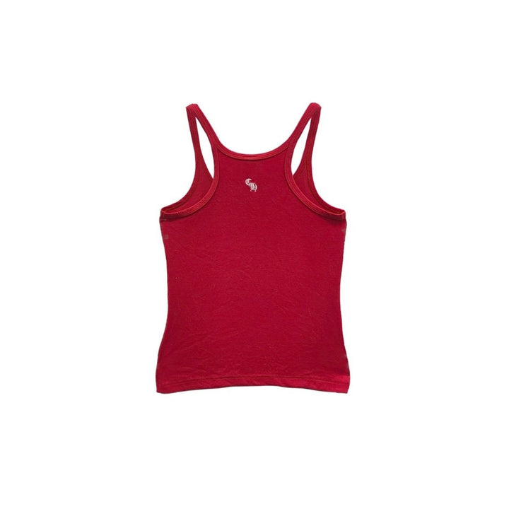 Chrome Hearts Bad Seed CH Embroidered Red Mini Rib Tank Top - SHENGLI ROAD MARKET