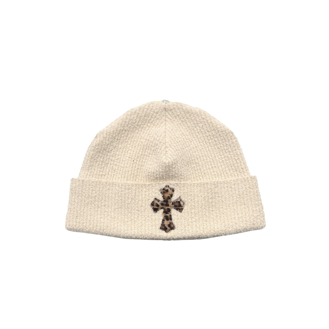 Chrome Hearts Badda Bing Leopard Pony Hair Cross Patch Beanie - SHENGLI ROAD MARKET