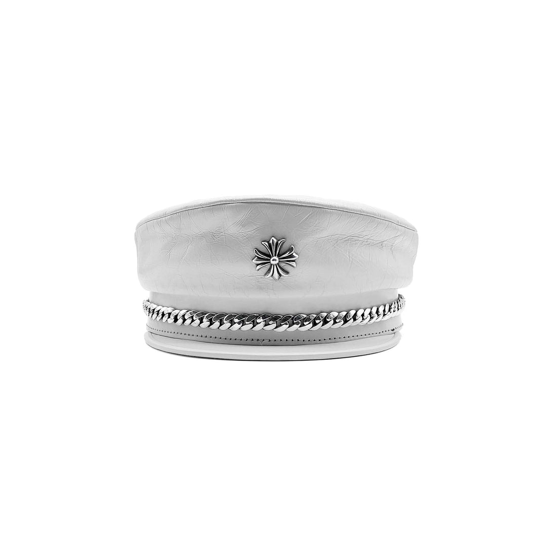 Chrome Hearts Bella Hadid Leather Baker Boy Captain Hat - SHENGLI ROAD MARKET