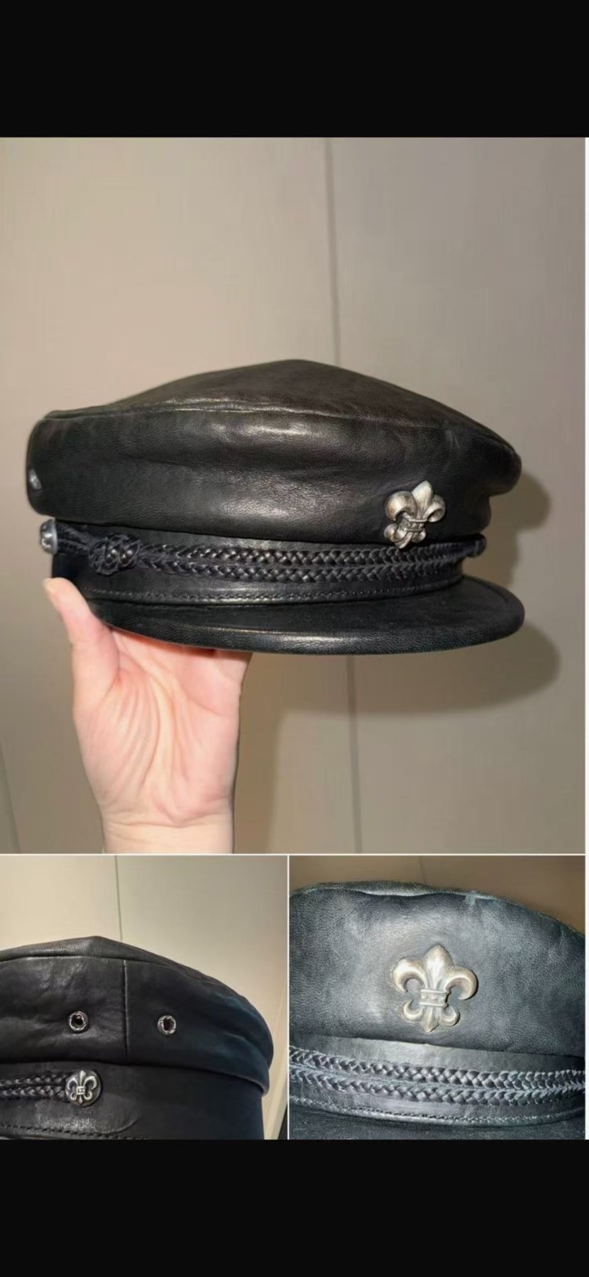 Chrome Hearts Bella Hadid Leather Captain Hat - SHENGLI ROAD MARKET