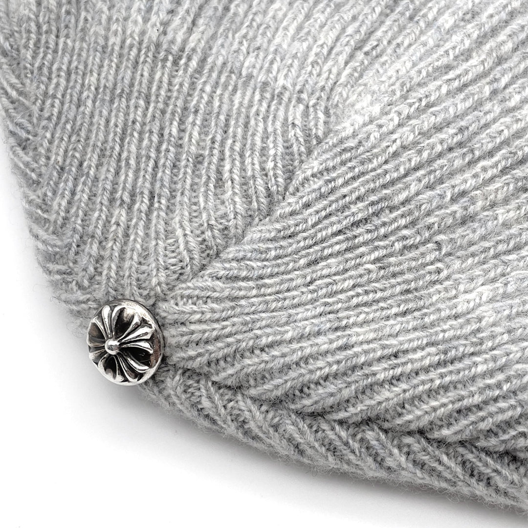 Chrome Hearts Big Daddy Cashmere Grey Beanie - SHENGLI ROAD MARKET