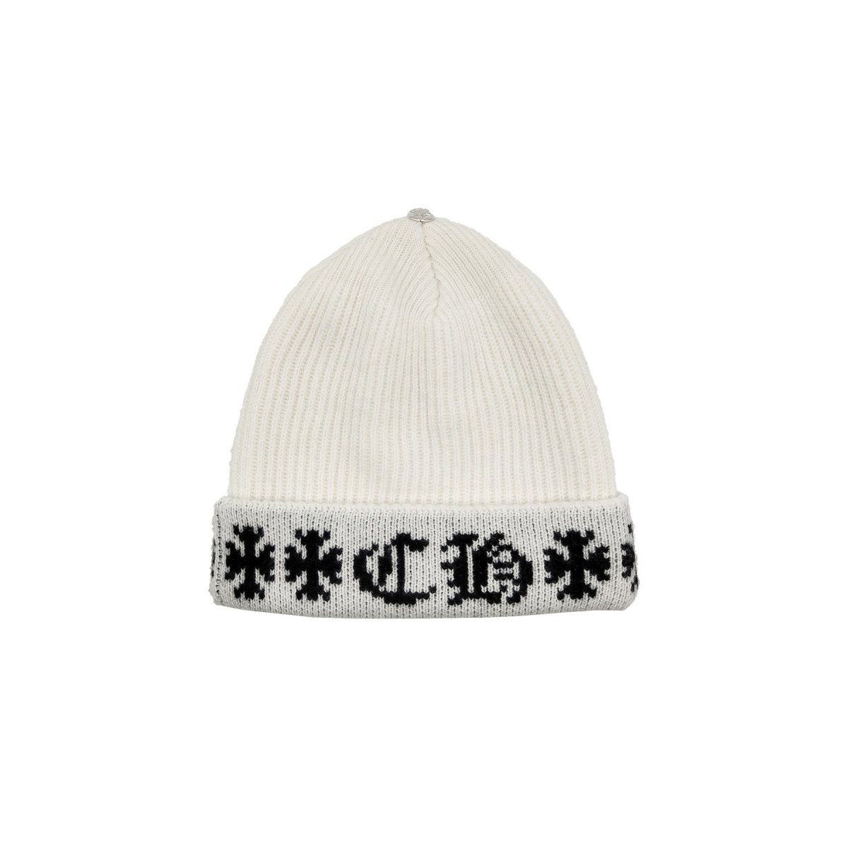 Chrome Hearts Big Daddy Knit Cashmere White Beanie - SHENGLI ROAD MARKET