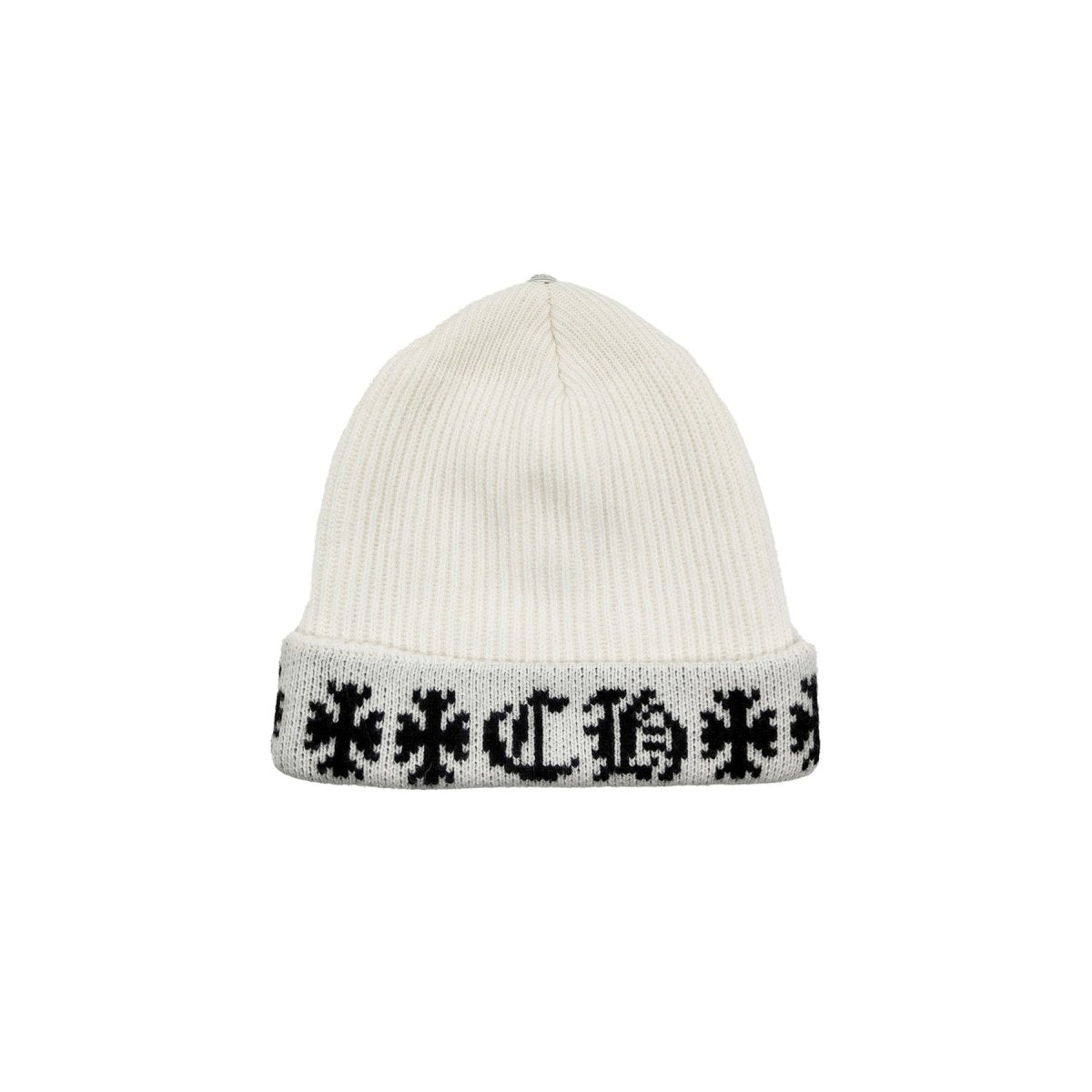 Chrome Hearts Big Daddy Knit Cashmere White Beanie - SHENGLI ROAD MARKET