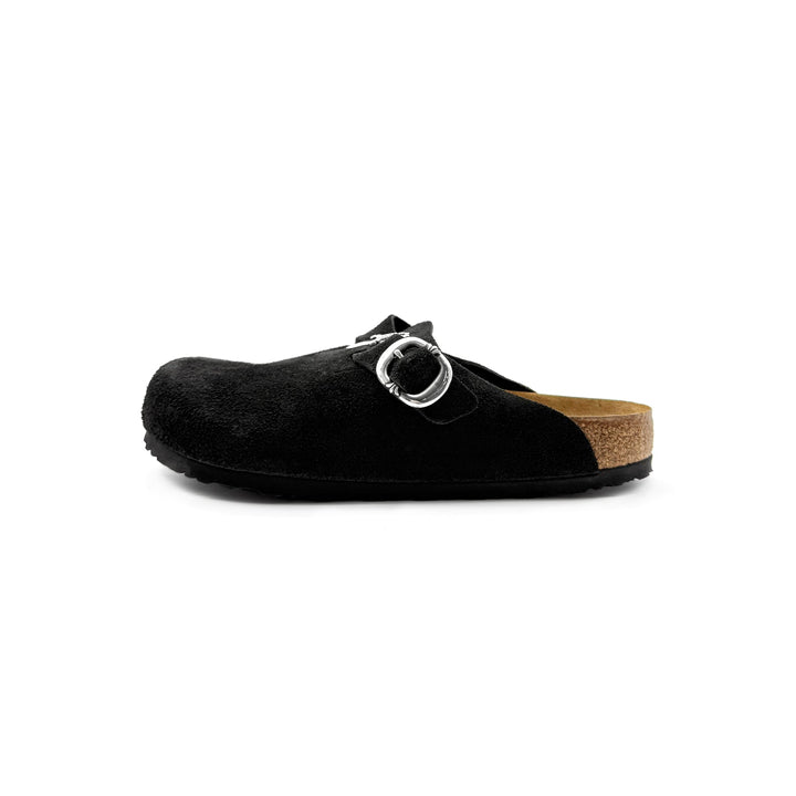 Chrome Hearts Birkenstock Silver Dagger Black Buckle Suede Sandals - SHENGLI ROAD MARKET
