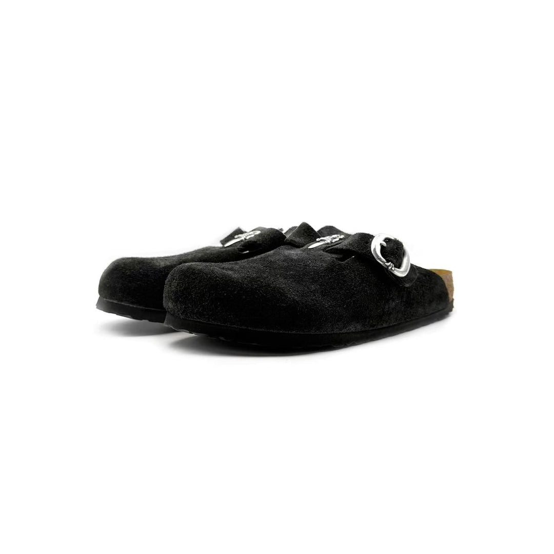 Chrome Hearts Birkenstock Silver Dagger Buckle Suede Sandals - SHENGLI ROAD MARKET